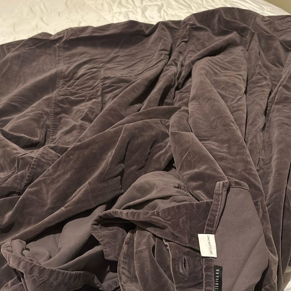 POTTERY BARN velvet duvet KING 104x86 FIG VINTAGE
